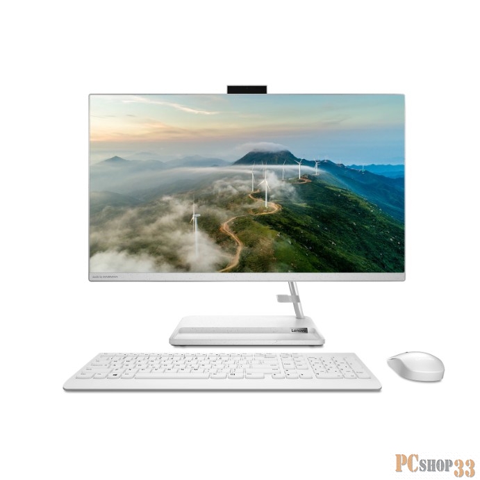 Моноблок Lenovo IdeaCentre AIO 3 27ALC6 27 FHD (1920x1080) IPS 250N, Ryzen 7 7730U, 2x8GB DDR4 3200, 512GB SSD M.2, Radeon Graphics, WiFi, BT, 5.0 Cam, Wireless KB&Mouse, NoOS, White, 1Y