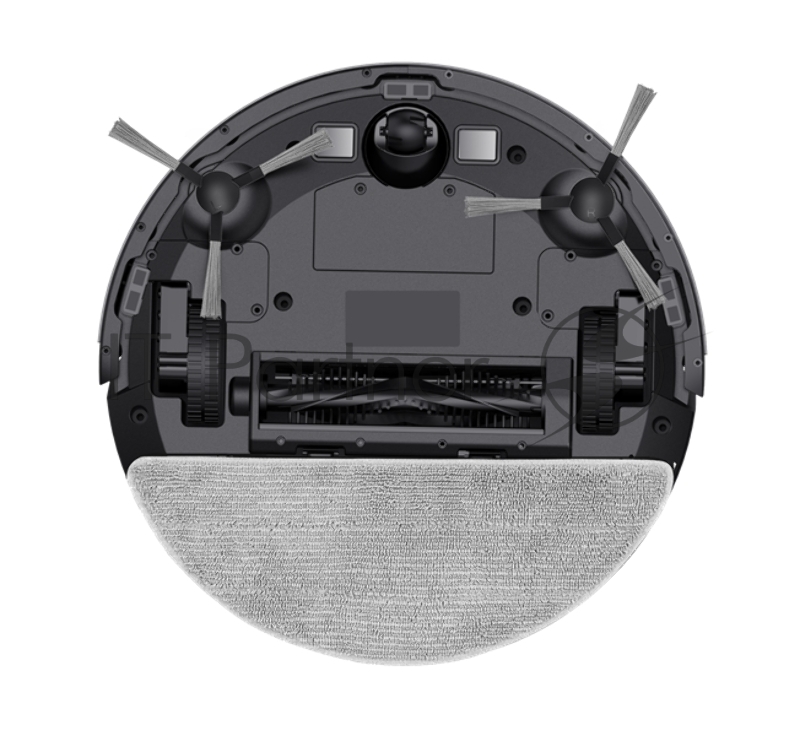 Робот-пылесос Robot vacuum IRBIS Peach 0121,2500 mAh,28W,2000Pa, Hyroscope, Black, charging stat, remote, roller brush & cloth for wet, 2 in 1 water tank & dust collector, brushes 2, HEPA filter 2, cleaning brush