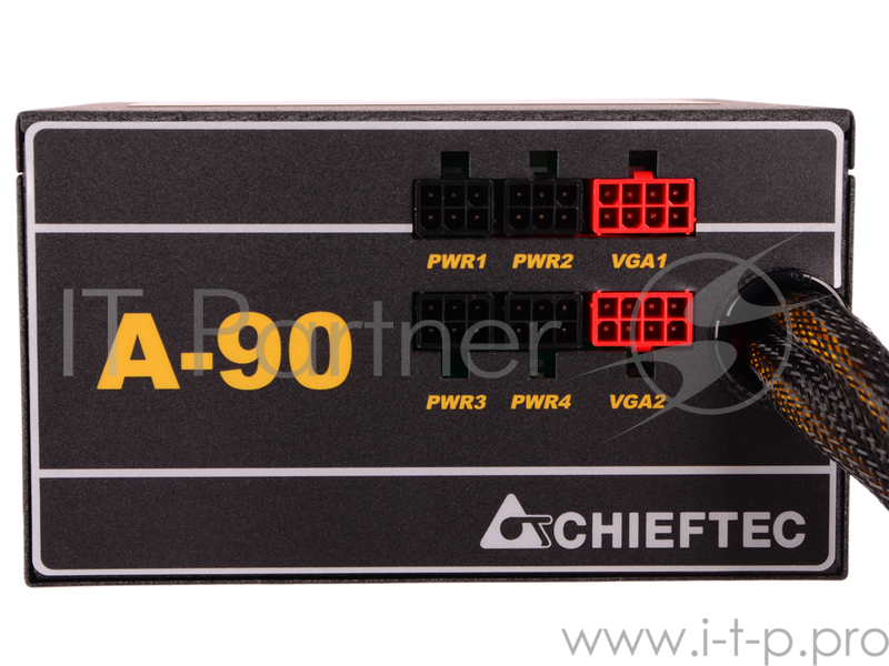 Блок питания 650Вт Chieftec A-90 GDP-650C ATX12V V2.3 (20/24+4/8+6/8pin, вентилятор d140мм) + кабель питания EURO (1.5м)