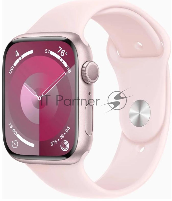 Смарт-часы Apple Watch Series 9 A2980 45мм корп.розовый Sport Band рем.светло-розовый разм.брасл.:M/L (MR9H3ZP/A)