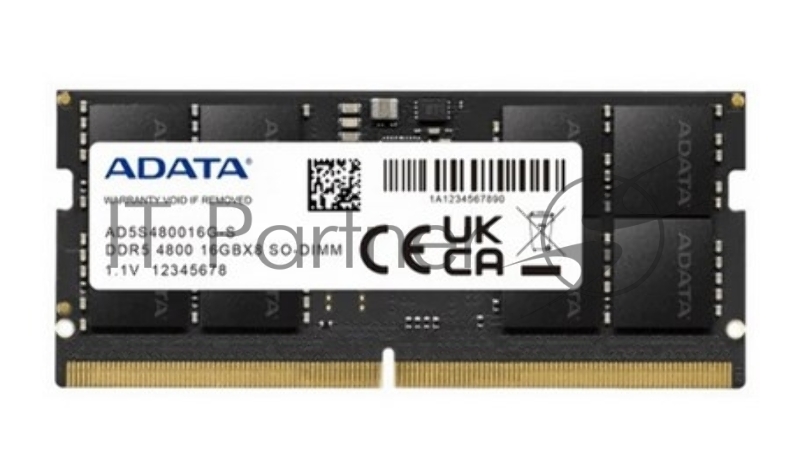 Оперативная память SODIMM ADATA DDR5 16GB 4800 1x16 ГБ (AD5S480016G-S)