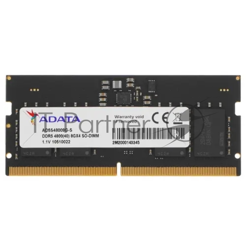Модуль памяти для ноутбука ADATA DDR5 8GB DDR5-4800 AD5S48008G-S, CL40, 1.1V