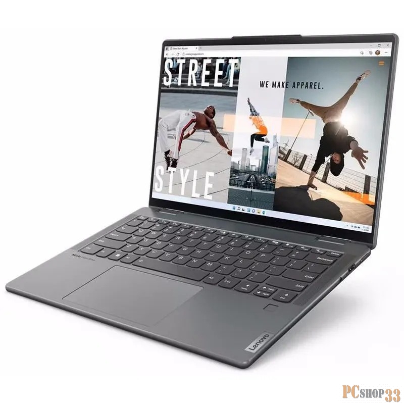 Ноутбук Lenovo Yoga 7 14ARP8 14(1920x1200 OLED)/Touch/AMD Ryzen 7 7735U(2.7Ghz)/16384Mb/1024SSDG Radeon/Cam/BT/WiFi/71WHr/war 1y/1.49kg/storm grey/Win11Home + 65W, Pen, RU kbd