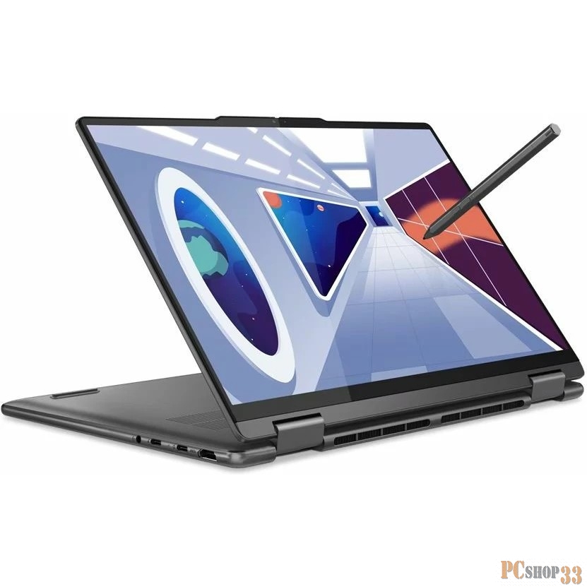 Ноутбук Lenovo Yoga 7 14IRL8 14(2880x1800 OLED)/Touch/Intel Core i7 1360P(2.2Ghz)/16384Mb/1024SSDG Iris Xe Graphics/Cam/BT/WiFi/71WHr/war 1y/1.49kg/storm grey/Win11Home + 65W, Pen, RU kbd