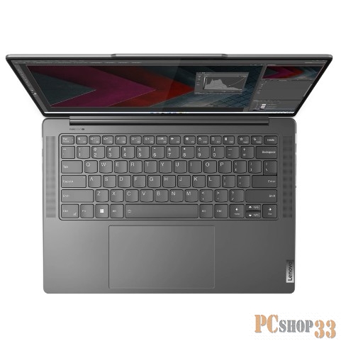 Ноутбук Lenovo Yoga Pro 7 14ARP8 14.5(2560x1600 IPS)/AMD Ryzen 5 7535HS(3.3Ghz)/16384Mb/512SSDG Radeon/Cam/BT/WiFi/73WHr/war 1y/1.49kg/storm grey/noOS + 100W, RU kbd