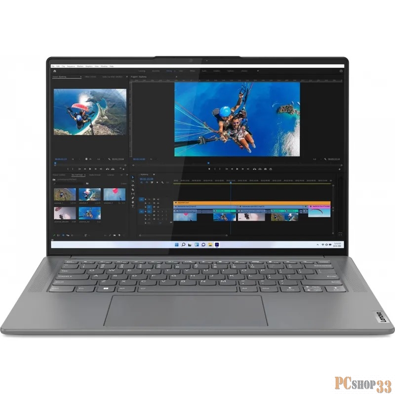 Ноутбук Lenovo Yoga Pro 7 14ARP8 14.5(2560x1600 IPS)/AMD Ryzen 7 7735HS(3.2Ghz)/16384Mb/1024SSD Radeon/Cam/BT/WiFi/73WHr/war 1y/1.49kg/storm grey/noOS + 100W, RU kbd