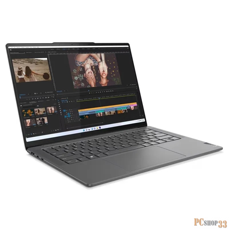 Ноутбук Lenovo Yoga Pro 7 14ARP8 14.5(2560x1600 IPS)/AMD Ryzen 7 7735HS(3.2Ghz)/16384Mb/1024SSD Radeon/Cam/BT/WiFi/73WHr/war 1y/1.49kg/storm grey/noOS + 100W, RU kbd