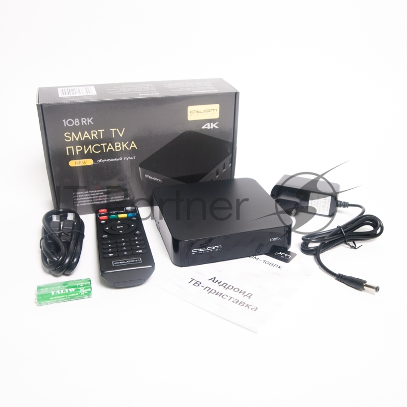 Приставка Смарт ТВ ATOM-108RK (Android TV Box), RK3229, 1/8Gb, Атом