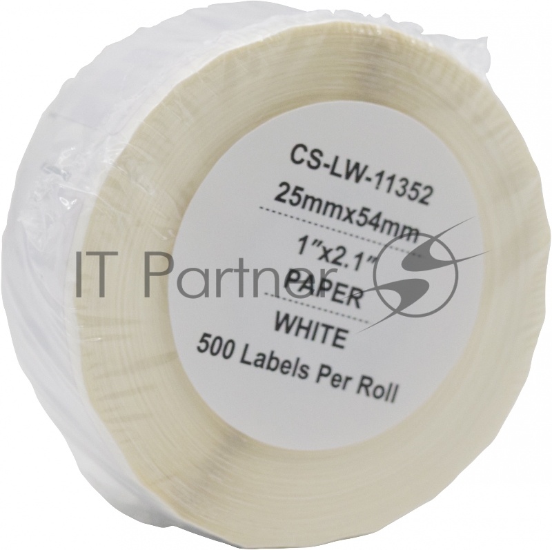 Этикетки Cactus CS-LW-11352 сег.:54x25мм черный белый 500шт/рул Dymo Label Writer 450/4XL