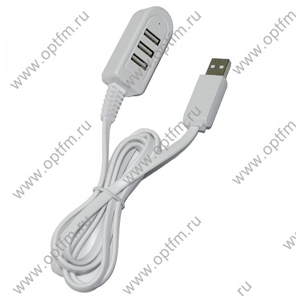 USB-HUB, 3-port провод неразъемный белый /пакет/