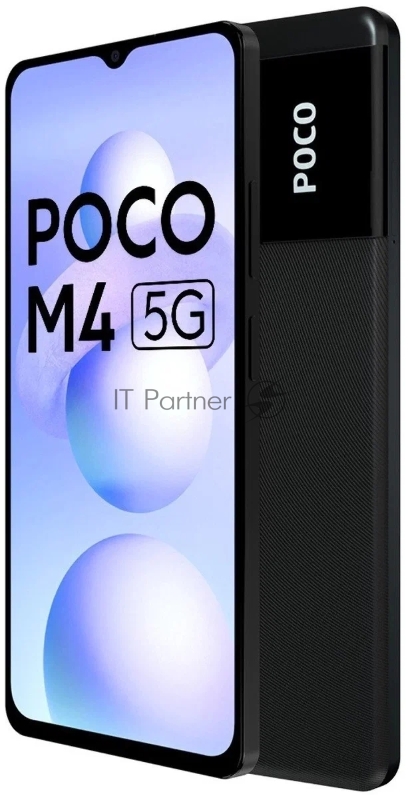 Смартфон Xiaomi POCO M4 5G 4+64 Power Black (MZB0BF1RU) 16,71 см (6.58) 20:9 2400 x 1080, 4x2.20 GHz Cortex-A76 + 4x2.0 Cortex-A55, 8 Core, 4 GB, 64 GB, 13Mpix+2Mpix/8Mpix, 2 Sim, 2G, 3G, LTE, 5.2, WiFi 802.11 a/b/g/n/ac/ax, NFC, A-GPS, GALILEO, BEID