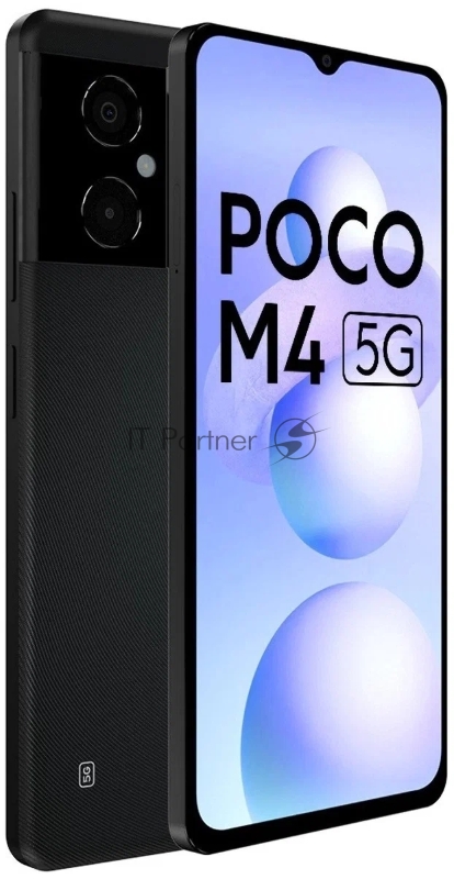 Смартфон Xiaomi POCO M4 5G 4+64 Power Black (MZB0BF1RU) 16,71 см (6.58) 20:9 2400 x 1080, 4x2.20 GHz Cortex-A76 + 4x2.0 Cortex-A55, 8 Core, 4 GB, 64 GB, 13Mpix+2Mpix/8Mpix, 2 Sim, 2G, 3G, LTE, 5.2, WiFi 802.11 a/b/g/n/ac/ax, NFC, A-GPS, GALILEO, BEID