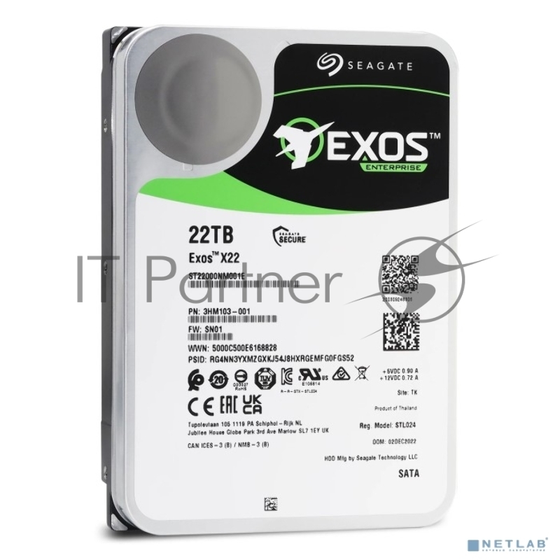 Жесткий диск SAS 22TB 7200RPM 6GB/S 512MB ST22000NM001E SEAGATE
