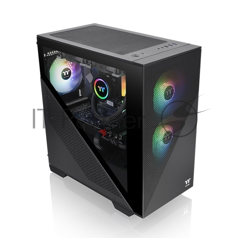 Корпус Thermaltake Divider 170 TG ARGB/Black CA-1S4-00S1WN-00 /Win/SPCC/Tempered Glass*1/120mm ARGB PWM Fan*2