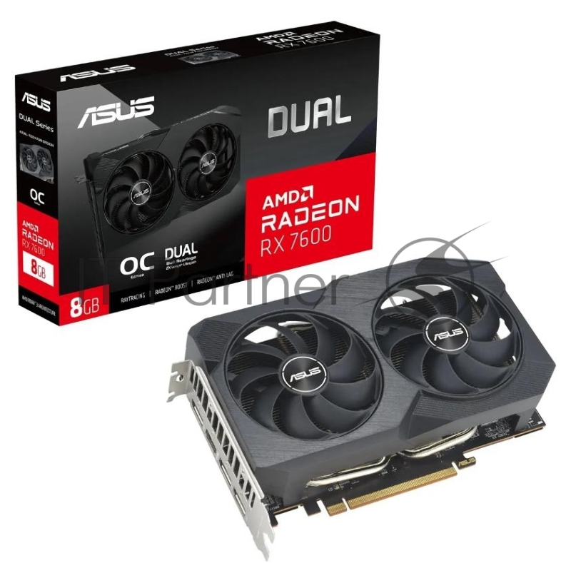 Видеокарта ASUS DUAL-RX7600-O8G-V2 RX7600,8Gb GDDR6 HDMI, 3*DP