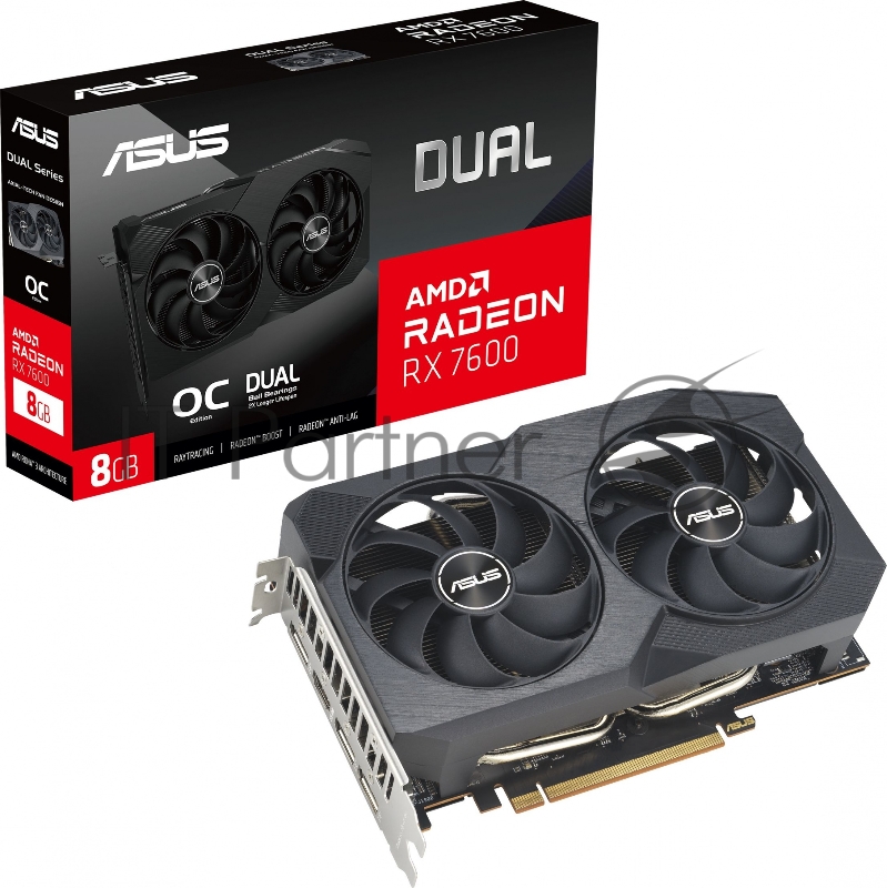 Видеокарта ASUS DUAL-RX7600-O8G-V2 RX7600,8Gb GDDR6 HDMI, 3*DP