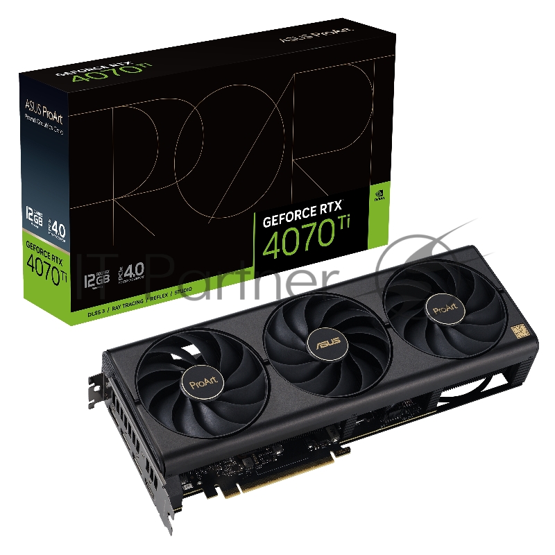 Видеокарта ASUS PROART-RTX4070TI-12G PCI-E 4.0 12ГБ GDDR6X, 192 бит, 3*DP, HDMI