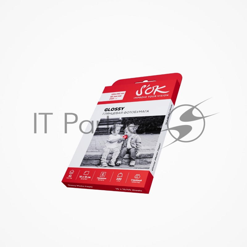 Фотобумага SOK глянцевая, формат 10x15, плотность 230г/м2, 50 листов SA6230050G4R