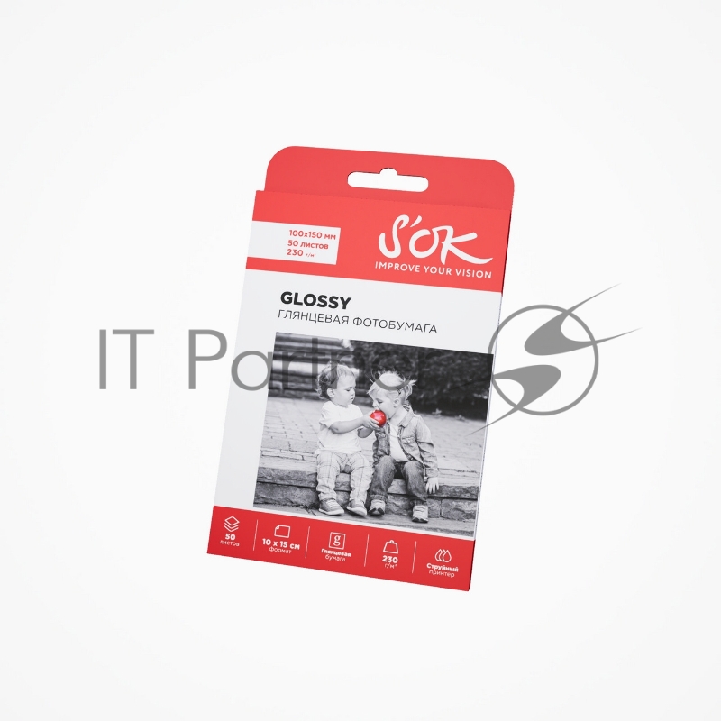 Фотобумага SOK глянцевая, формат 10x15, плотность 230г/м2, 50 листов SA6230050G4R