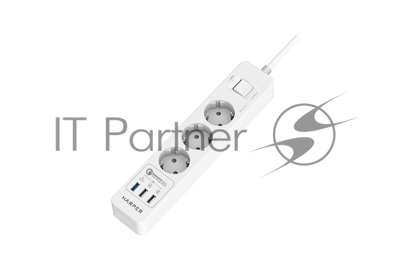 Удлинитель с USB зарядкой HARPER UCH-340 White PD3.0