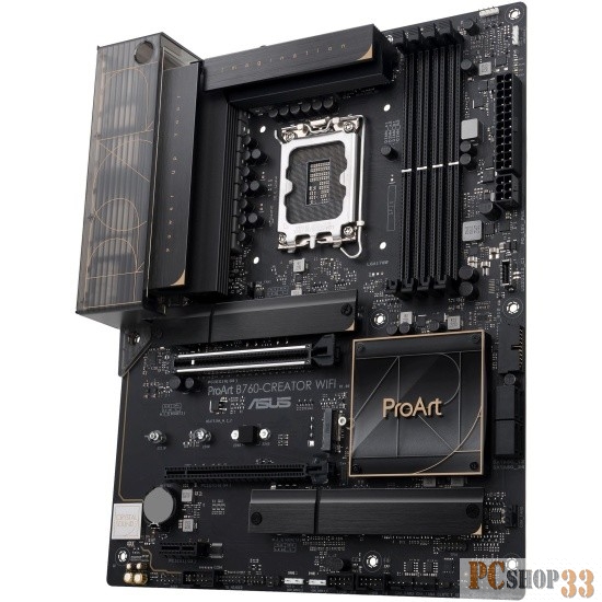 Материнская плата ASUS PROART B760-CREATOR WIFI LGA 1700, Intel B760, 2xDDR4-3200 МГц, 2xPCI-Ex16, 3xM.2,ATX