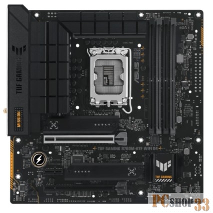 Материнская плата ASUS TUF GAMING B760M-BTF WIFI D4 LGA1700 128 Гб, 4*DDR4, DP, HDMI microATX