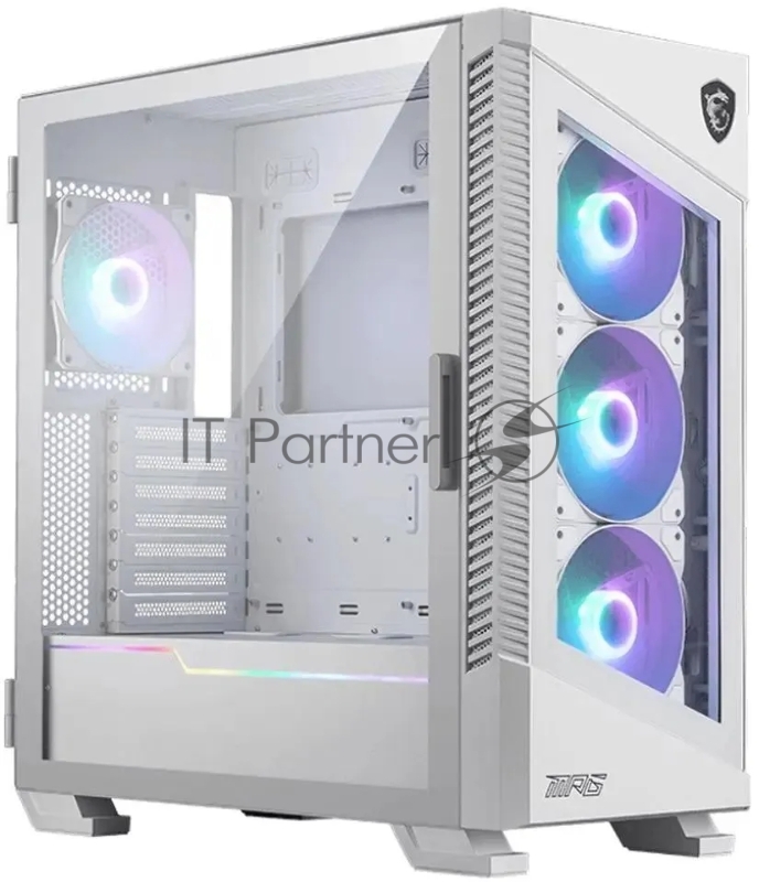 Корпус MSI MPG VELOX 100R WHITE, Global, 2xUSB 3.0, 1xType C, 4x120mm ARGB Fan, ARGB