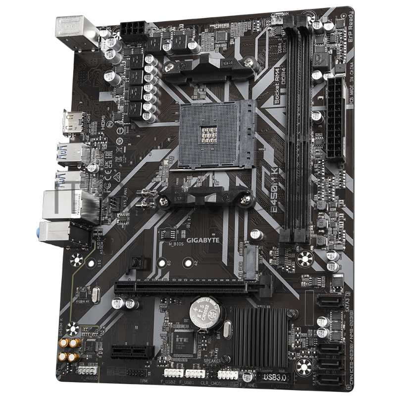 Материнская плата Gigabyte B450M K AM4, AMD B450, 2xDDR4-2933 МГц, 1xPCI-Ex16, 1xM.2, Micro-ATX