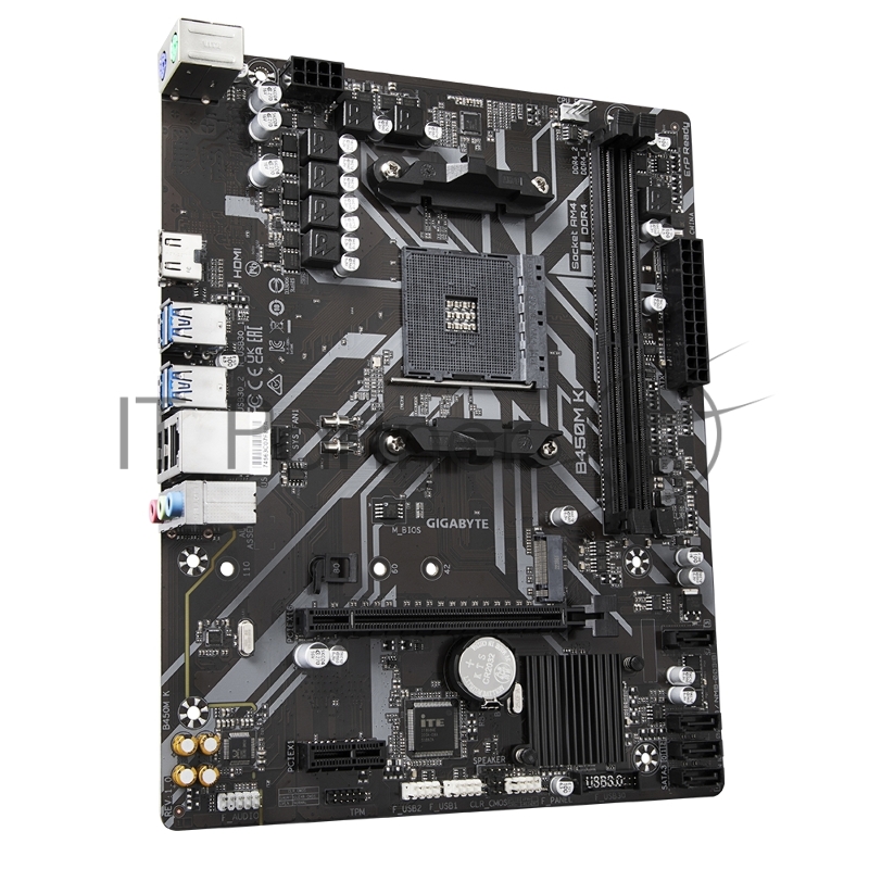 Материнская плата Gigabyte B450M K AM4, AMD B450, 2xDDR4-2933 МГц, 1xPCI-Ex16, 1xM.2, Micro-ATX