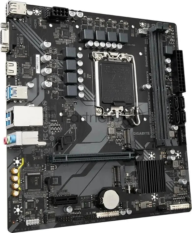 Материнская плата Gigabyte B760M H DDR4 LGA 1700, Intel B760, 2xDDR4-3200 МГц, 1xPCI-Ex16, 2xM.2, Micro-ATX