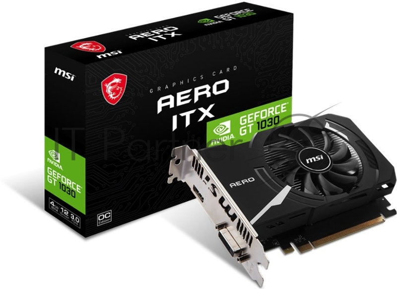 Видеокарта MSI GT1030 AERO ITX 4GD4 4GB DDR4 64-bit OC HDMI SL-DVI-D 1FAN RTL