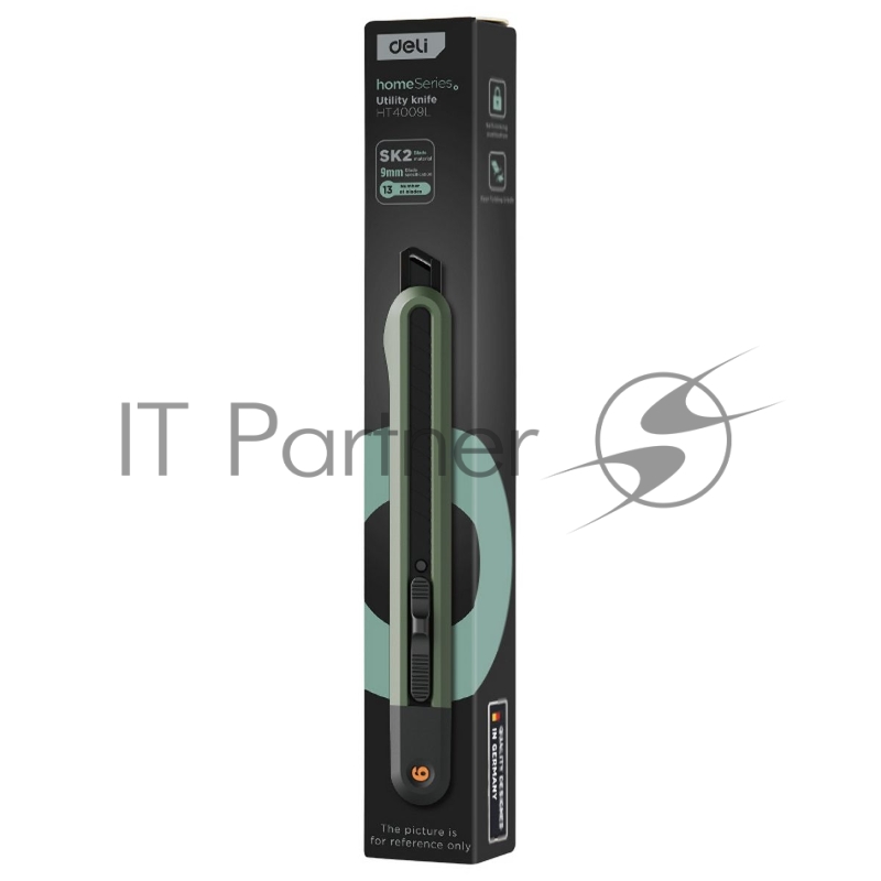 Технический нож Home Series Green Deli HT4009L ширина лезвия 9мм, эксклюзивный дизайн, корпус из высококачественного софттач пластика