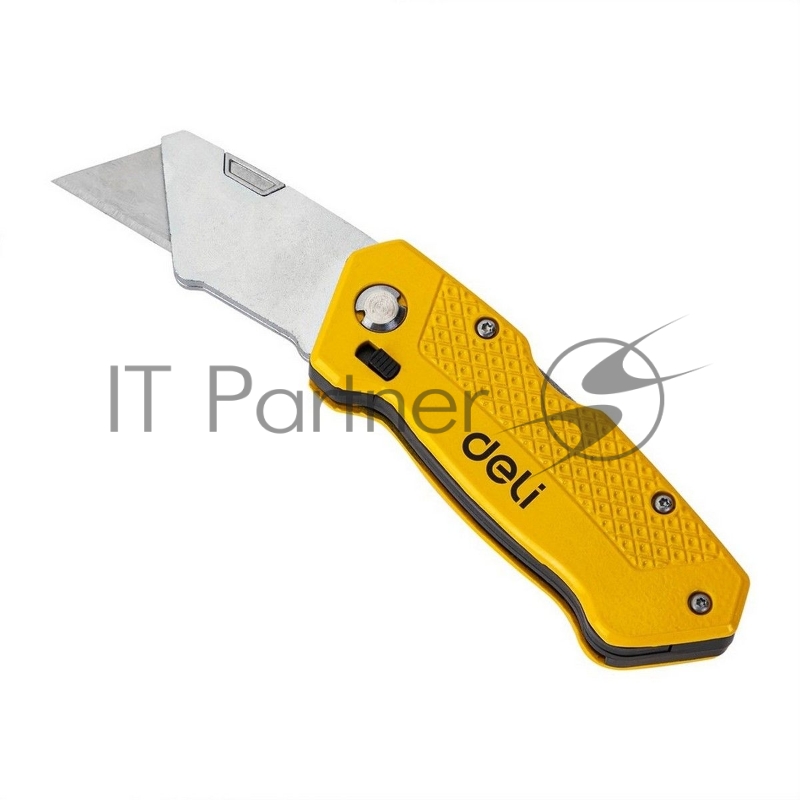 Строительный складной нож с Т-образным лезвием Deli DL006Z в комплекте 6 лезвий, сталь SK2, рукоятка из цинкового сплава