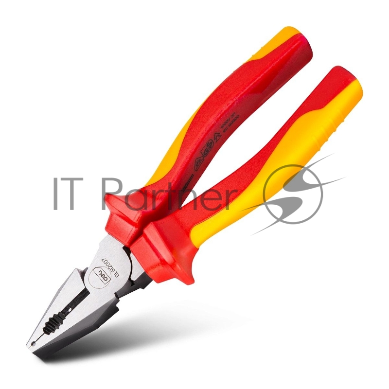 Диэлектрические комбинированные плоскогубцы Deli DL512007 180мм, сталь Cr-V, сертификат VDE для работ под напряжением до 1000 В