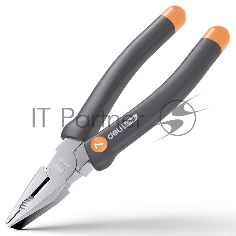 Комбинированные плоскогубцы Home Series Gray Deli HT2007C 180мм, эксклюзивный дизайн, рукоятка из высококачественного софттач пластика