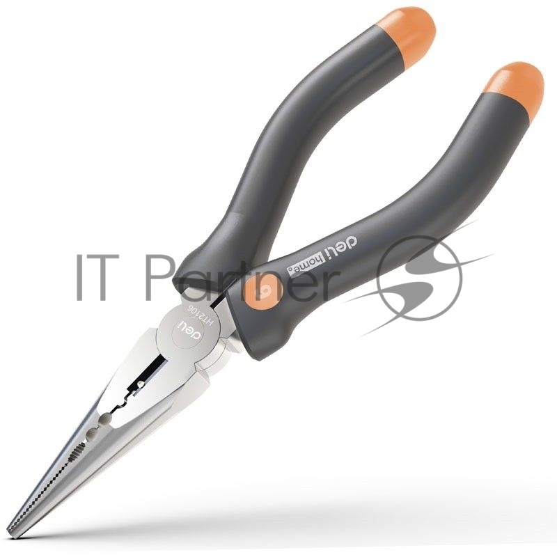 Удлиненные плоскогубцы Home Series Gray Deli HT2106C 160мм, эксклюзивный дизайн, рукоятка из высококачественного софттач пластика