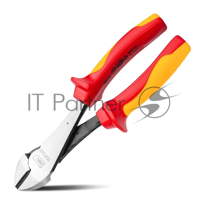 Диэлектрические усиленные диагональные бокорезы Deli DL512207 180мм, сталь Cr-V, сертификат VDE для работ под напряжением до 1000 В