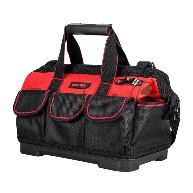 Сумка для инструментов с жестким пластиковым дном Deli DL430316 390 x 200 x 280мм, 14 карманов, плечевой ремень, ткань Оксфорд 1680D