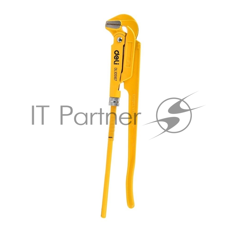 Трубный рычажный ключ №3 с прямыми губками Deli DL105167 560мм, раскрытие губок 0-67мм, сталь Cr-V