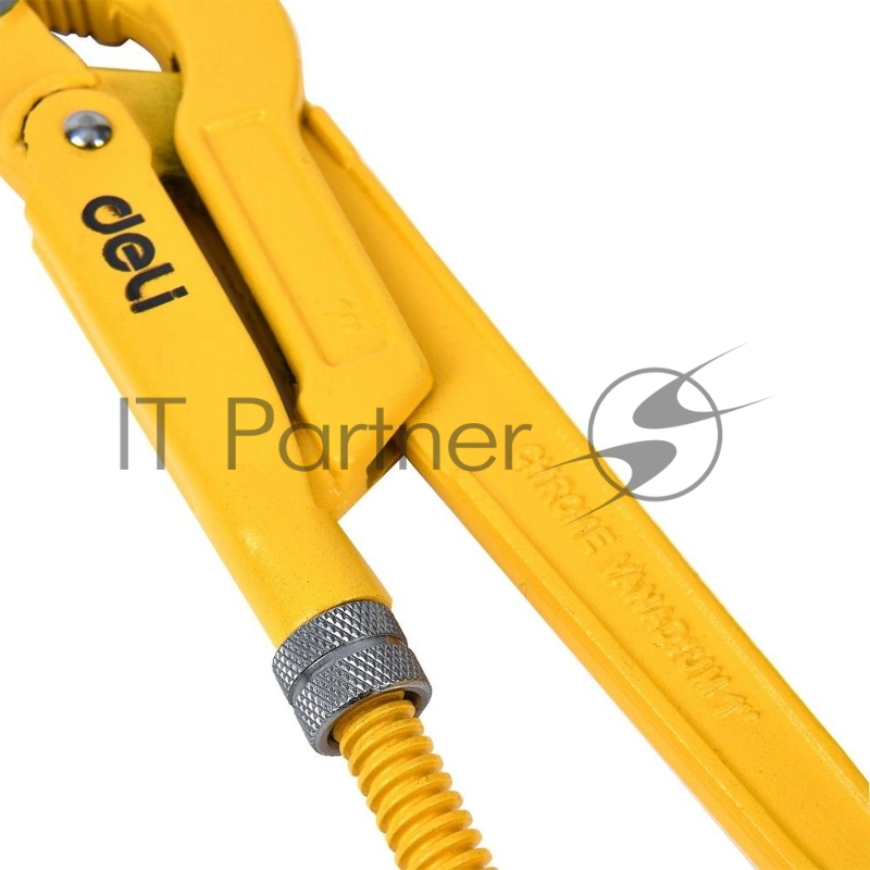 Трубный рычажный ключ №2 с изогнутыми губками Deli DL105255 420мм, раскрытие губок 0-55мм, сталь Cr-V