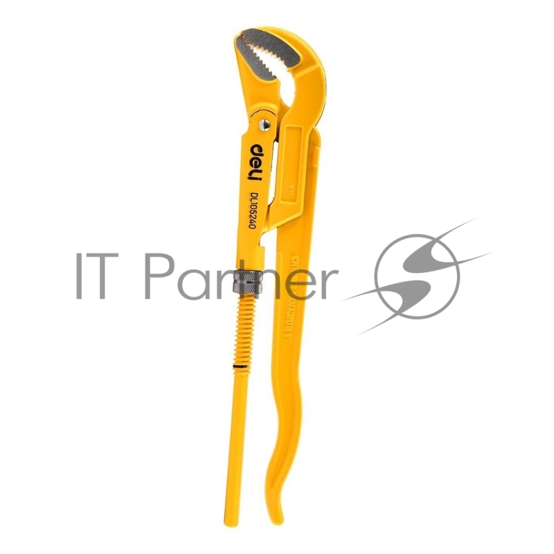 Трубный рычажный ключ №1 с изогнутыми губками Deli DL105240 315мм, раскрытие губок 0-40мм, сталь Cr-V