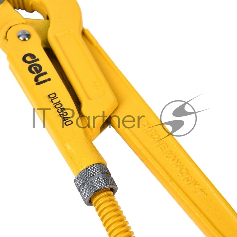 Трубный рычажный ключ №1 с изогнутыми губками Deli DL105240 315мм, раскрытие губок 0-40мм, сталь Cr-V