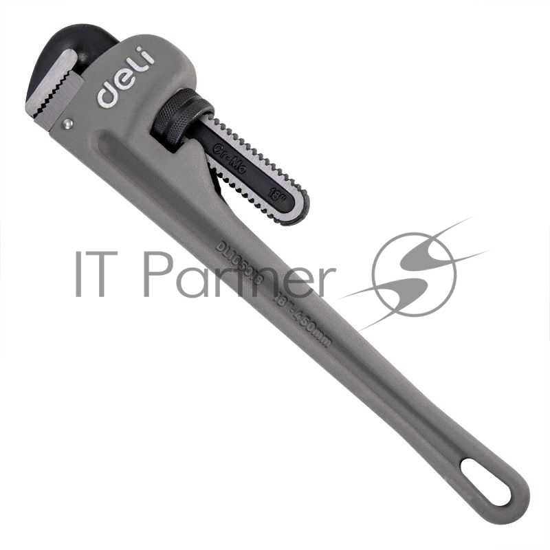 Трубный ключ Стиллсона облегченный Deli DL105018 405мм, максимальное открытие 60мм, Cr-Mo + алюминиевый сплав