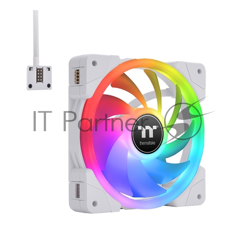 Вентилятор в корпус Thermaltake CL-F162-PL14SW-A SWAFAN EX14 RGB PC Cooling Fan White TT Premium Edition 3 Pack/Fan/14025/PWM 500~2000rpm/magnetic terminal/LED software control/White
