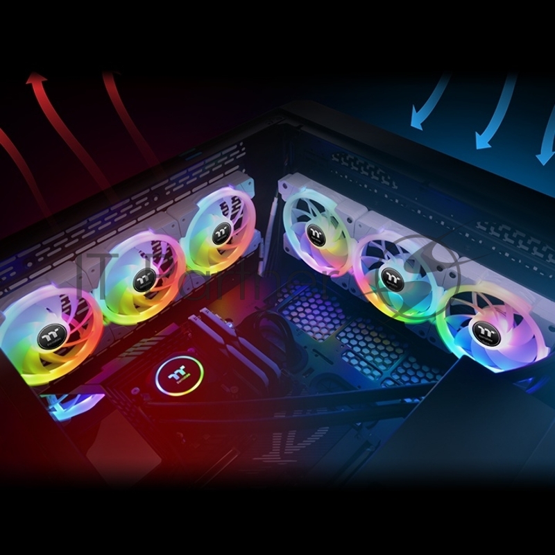Вентилятор в корпус Thermaltake CL-F162-PL14SW-A SWAFAN EX14 RGB PC Cooling Fan White TT Premium Edition 3 Pack/Fan/14025/PWM 500~2000rpm/magnetic terminal/LED software control/White