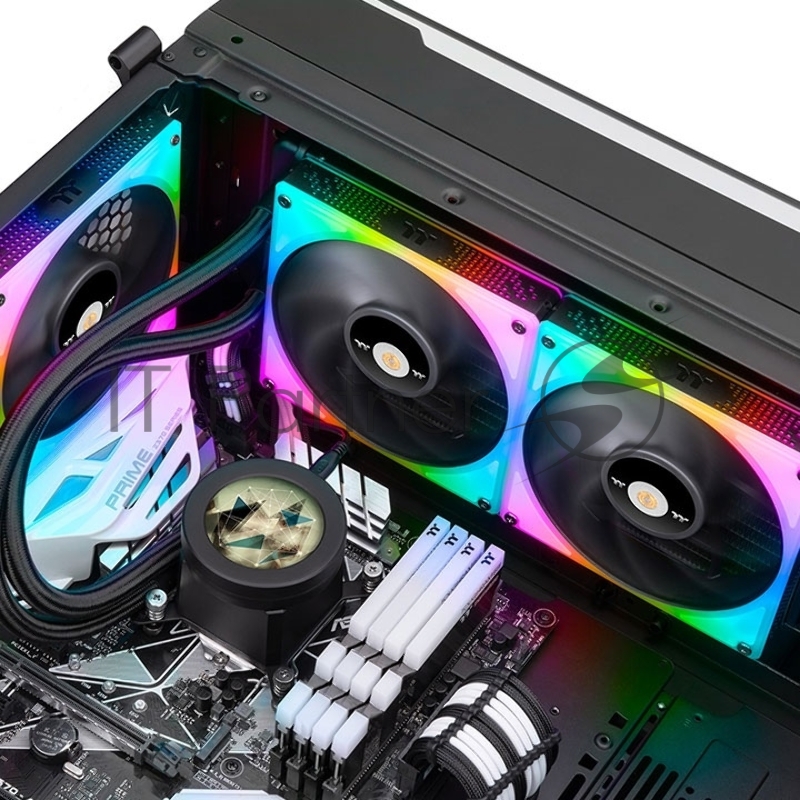 Жидкостная система охлаждения Thermaltake CL-W371-PL14SW-A TOUGHLIQUID Ultra 280 RGB CPU AIO Liquid Cooler/All-In-One Liquid Cooling System/Water Block 2.1inch LCD/TOUGHFAN RGB 140*2/PWM 500~2000rpm/TT RGB Plus/Black