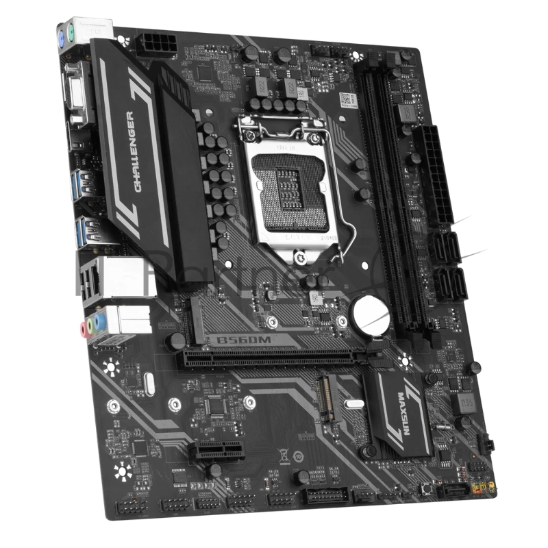 Материнская плата Maxsun MS-Challenger B560M 1200, B560, 2xDDR4, 1xPCIEx16,1xPCIEx1,2xM.2, Front2xUSB3,2xUSB2, Rear2xUSB2,4xUSB3, 5xSATA3, 1GLan, VGA+HDMI+DP, mATX, RTL