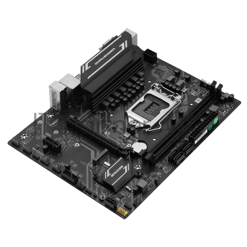 Материнская плата Maxsun MS-Challenger B560M 1200, B560, 2xDDR4, 1xPCIEx16,1xPCIEx1,2xM.2, Front2xUSB3,2xUSB2, Rear2xUSB2,4xUSB3, 5xSATA3, 1GLan, VGA+HDMI+DP, mATX, RTL