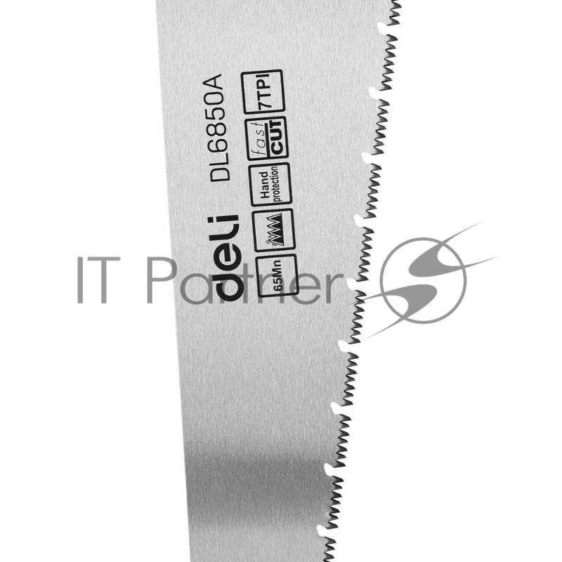 Ножовка по дереву Deli DL6850A 500мм, сталь 65Mn, шлифовка зубцов с 3-х сторон, рукоять из двухкомпонентного противоударного пластика