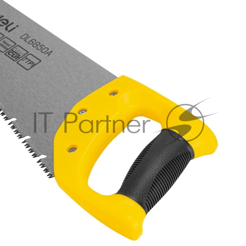 Ножовка по дереву Deli DL6850A 500мм, сталь 65Mn, шлифовка зубцов с 3-х сторон, рукоять из двухкомпонентного противоударного пластика